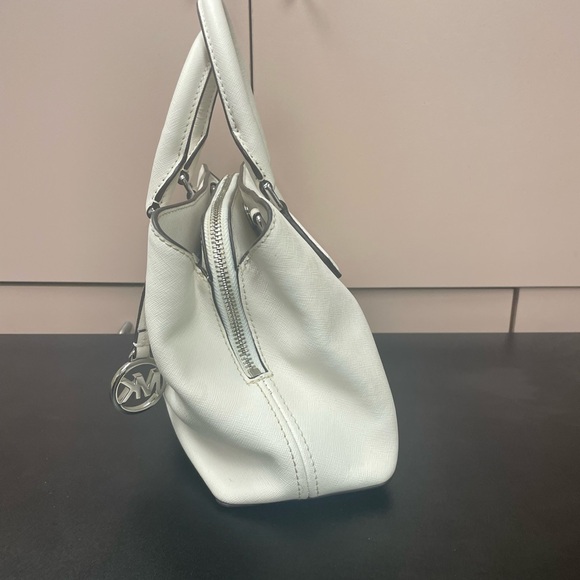 Michael Kors Camille small leather satchel optic white EUC - Picture 8 of 15